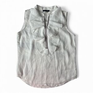 Tommy Hilfiger White Ruffle Front Blouse